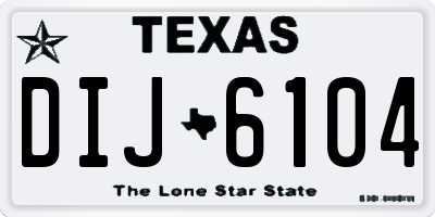 TX license plate DIJ6104