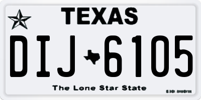 TX license plate DIJ6105