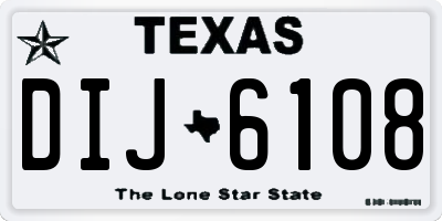 TX license plate DIJ6108