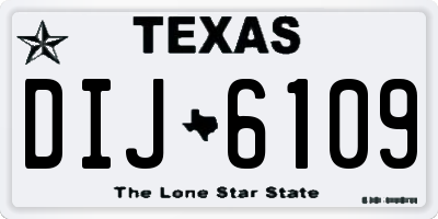 TX license plate DIJ6109