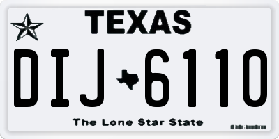 TX license plate DIJ6110