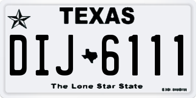 TX license plate DIJ6111