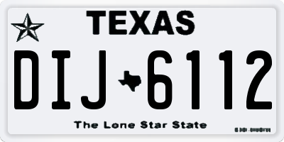 TX license plate DIJ6112
