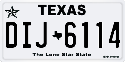 TX license plate DIJ6114