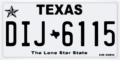 TX license plate DIJ6115