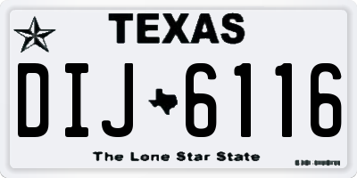 TX license plate DIJ6116
