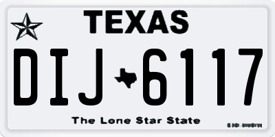 TX license plate DIJ6117