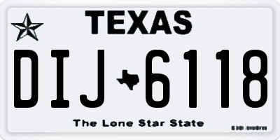 TX license plate DIJ6118