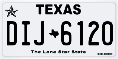 TX license plate DIJ6120
