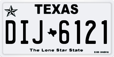 TX license plate DIJ6121