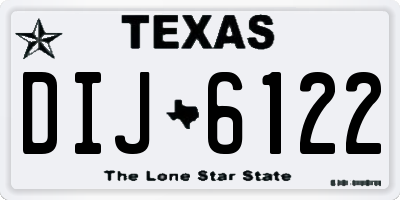TX license plate DIJ6122
