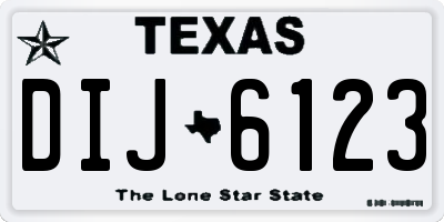 TX license plate DIJ6123