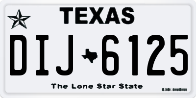 TX license plate DIJ6125