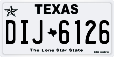 TX license plate DIJ6126