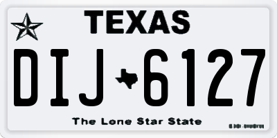 TX license plate DIJ6127