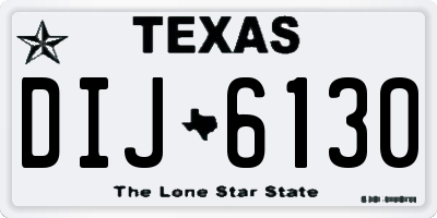 TX license plate DIJ6130