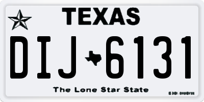 TX license plate DIJ6131