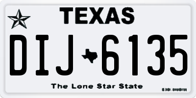 TX license plate DIJ6135