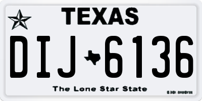 TX license plate DIJ6136