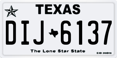 TX license plate DIJ6137