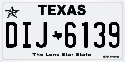TX license plate DIJ6139