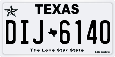 TX license plate DIJ6140