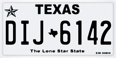 TX license plate DIJ6142