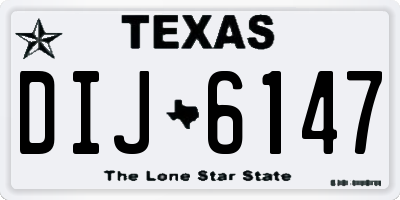 TX license plate DIJ6147