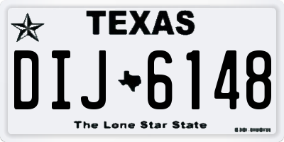 TX license plate DIJ6148