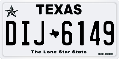 TX license plate DIJ6149