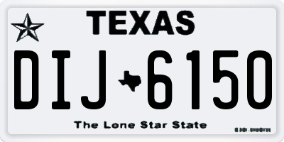 TX license plate DIJ6150