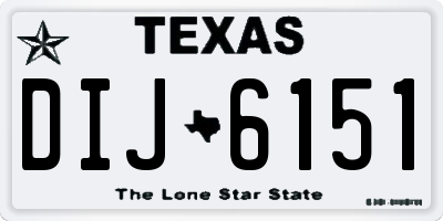TX license plate DIJ6151