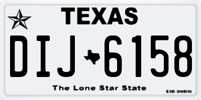 TX license plate DIJ6158