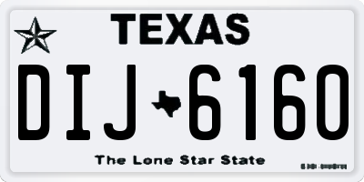 TX license plate DIJ6160