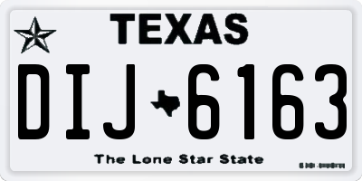 TX license plate DIJ6163