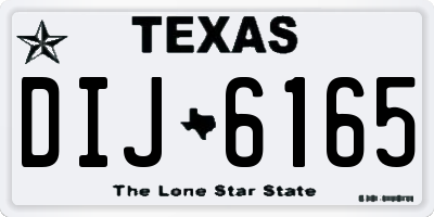 TX license plate DIJ6165