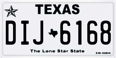 TX license plate DIJ6168