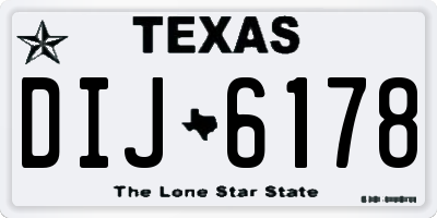 TX license plate DIJ6178