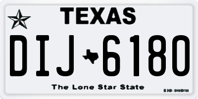 TX license plate DIJ6180