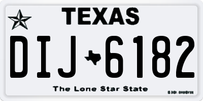TX license plate DIJ6182