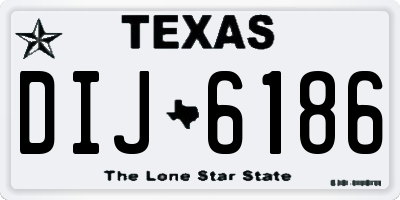 TX license plate DIJ6186