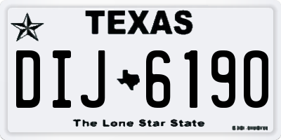 TX license plate DIJ6190