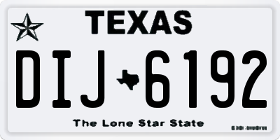 TX license plate DIJ6192