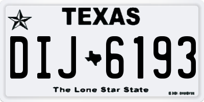 TX license plate DIJ6193