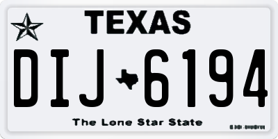 TX license plate DIJ6194