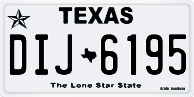 TX license plate DIJ6195