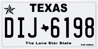TX license plate DIJ6198