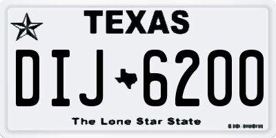 TX license plate DIJ6200