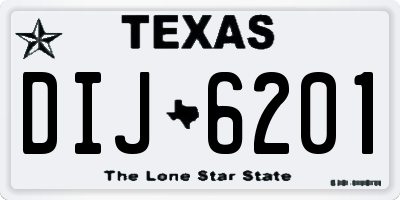 TX license plate DIJ6201