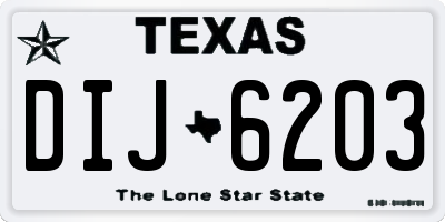 TX license plate DIJ6203